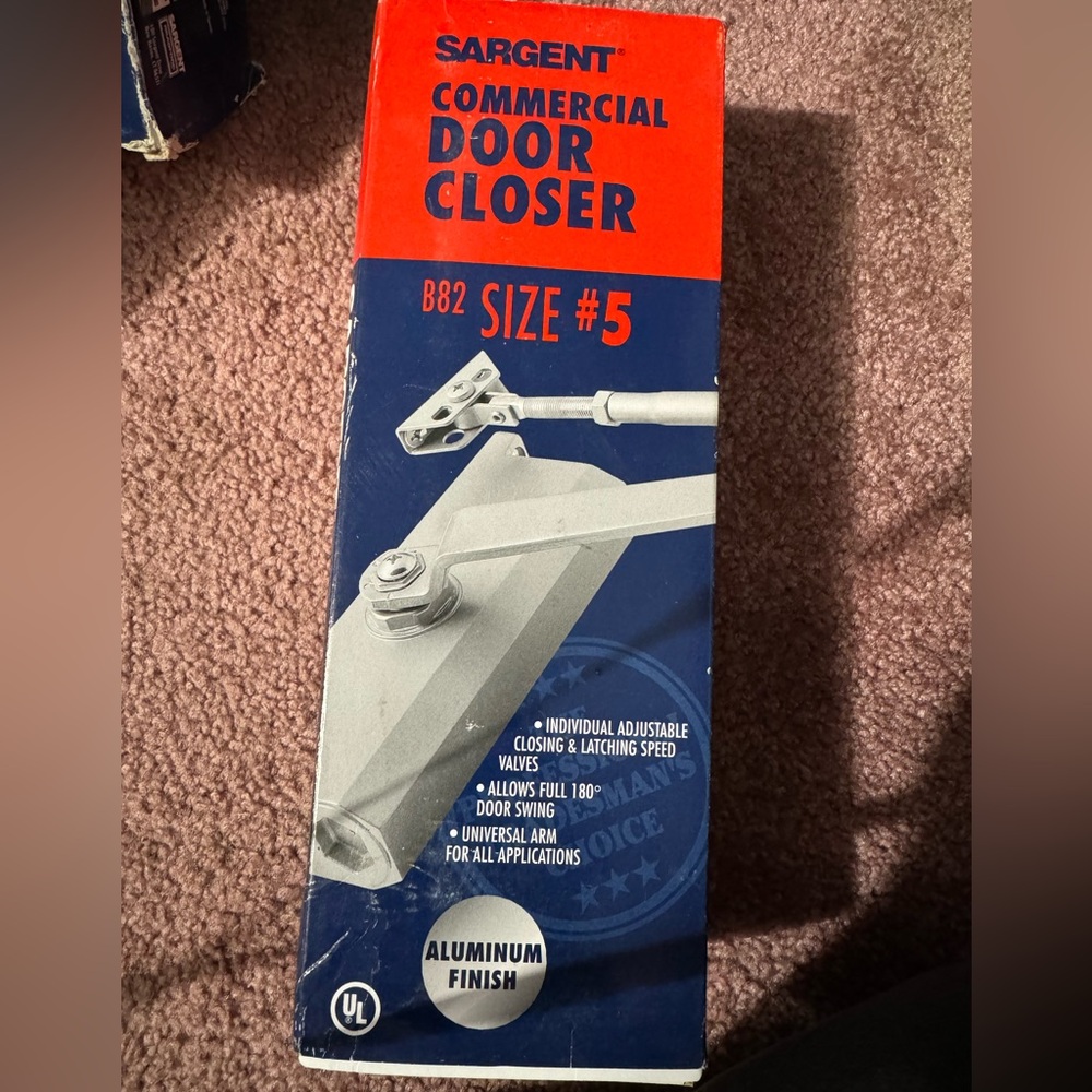 Sargent Commercial Door Closer B82502 size #5 Aluminum Finish